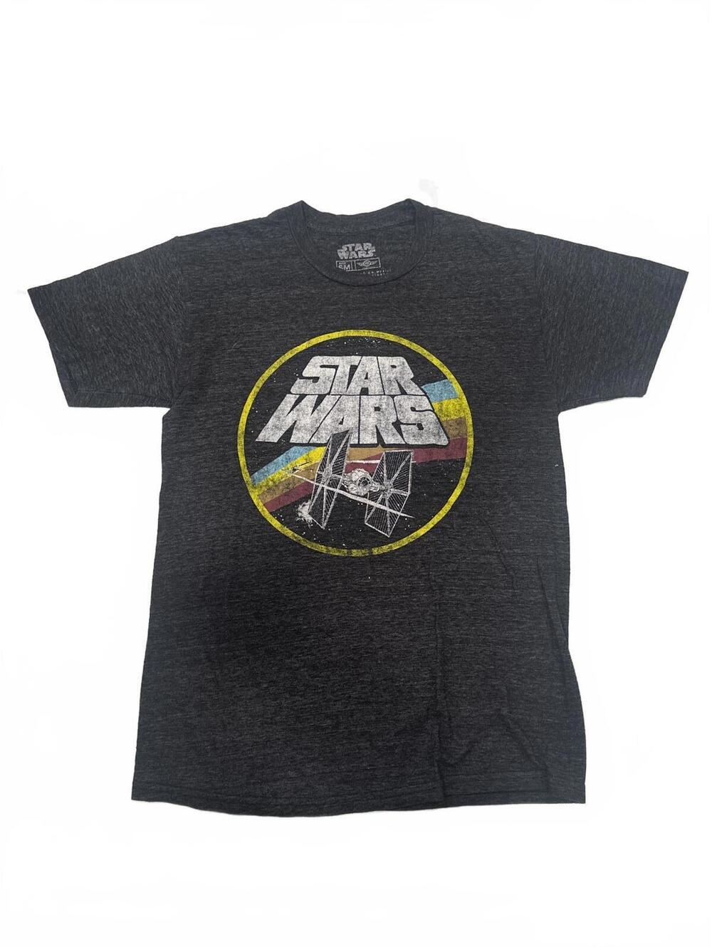 Star Wars Tie Fighter Distressed Logo Men's Small Tee